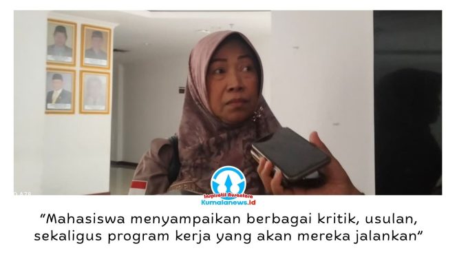 
 Wakil Ketua Komisi IV DPRD Kota Samarinda, Sri Puji Astuti, memberikan keterangan usai menerima audiensi Ikatan Mahasiswa Muhammadiyah (IMM) Kota Samarinda di Ruang Rapat Gabungan Lantai 1 DPRD Kota Samarinda, Senin (15/6/2026). Pertemuan tersebut membahas berbagai isu pembangunan, pengawasan kebijakan publik, serta peluang kolaborasi antara DPRD dan mahasiswa. Foto: Yana Ashari.