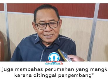 Ketua Bapemperda DPRD Kota Samarinda, Kamaruddin, memberikan keterangan terkait Rancangan Peraturan Daerah (Raperda) Serah Terima Prasarana, Sarana, dan Utilitas (PSU) Perumahan dan Kawasan Permukiman dalam rapat di Ruang Bapemperda DPRD Kota Samarinda, Senin (15/6/2026). Foto: Yana Ashari.