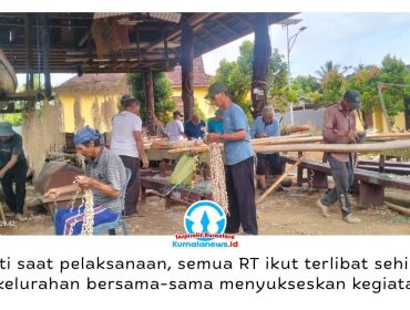 Warga Desa Budaya Pampang bergotong royong mempersiapkan Festival Budaya Dayak Kenyah 2026 yang akan berlangsung pada 25–28 Juni 2026. Semangat kebersamaan masyarakat menjadi wujud nyata pelestarian tradisi dan warisan budaya yang diwariskan secara turun-temurun. Foto: Yana Ashari.