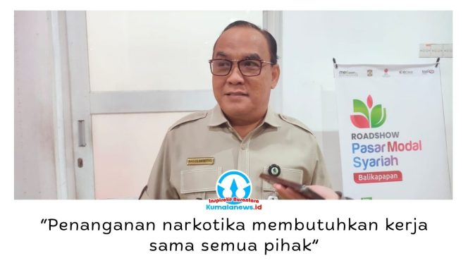 
 Wakil Wali Kota Balikpapan, Dr. Ir. H. Bagus Susetyo, M.M., menegaskan bahwa pemberantasan narkotika merupakan tanggung jawab bersama yang membutuhkan sinergi antara pemerintah, aparat penegak hukum, dan masyarakat untuk mencegah peredaran serta penyalahgunaannya. Foto: M Hilmansyah.