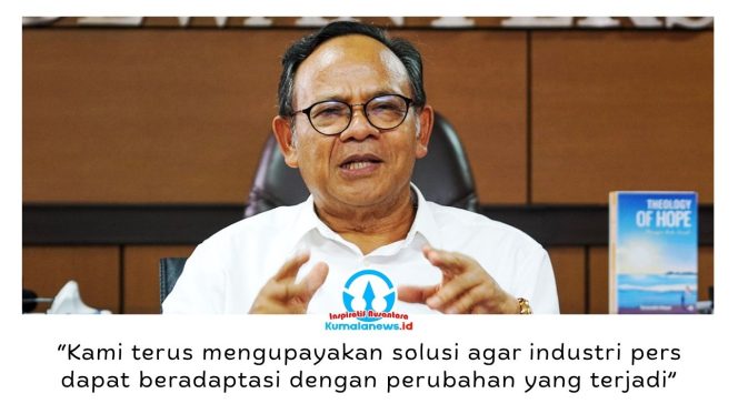 
 Ketua Dewan Pers, Prof. Dr. Komaruddin Hidayat, menegaskan industri pers menghadapi tantangan besar di era digital, namun insan pers dinilai tetap memiliki daya tahan kuat dalam menjalankan fungsi jurnalistiknya. Foto: Istimewa.