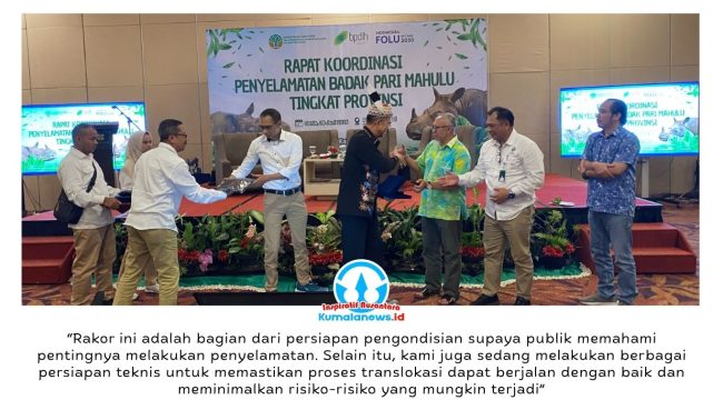 Suasana Rapat Koordinasi Penyelamatan Badak Pari Mahulu Tingkat Provinsi di Balikpapan, Senin (8/6/2026). Melalui rapat tersebut, tim pelaksana mematangkan berbagai persiapan teknis guna memastikan proses translokasi Badak Pari Mahulu dapat berlangsung dengan aman dan meminimalkan risiko terhadap satwa.