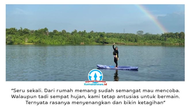 
 Pengunjung menikmati aktivitas paddle board di kawasan danau Taman Seri Loa Tuwi, Desa Loa Ulung, Kecamatan Tenggarong Seberang, Kutai Kartanegara. Wahana olahraga air yang menjadi daya tarik baru destinasi wisata tersebut mendapat respons positif karena menawarkan pengalaman rekreasi yang seru, menyehatkan, dan menyatu dengan keindahan alam. Foto: Fairuzzabady.