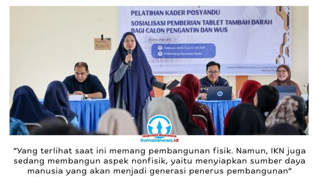 Otorita Ibu Kota Nusantara (OIKN) terus memperkuat upaya pencegahan stunting melalui edukasi dan pendampingan masyarakat sebagai bagian dari pembangunan sumber daya manusia yang sehat, unggul, dan berdaya saing untuk mendukung masa depan Ibu Kota Nusantara. Foto. Dok: Humas Otorita IKN.