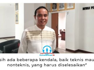 Ketua Komisi IV DPRD Kota Samarinda, Mohammad Novan Syahronny Pasie, menyampaikan hasil audiensi bersama Disporapar dan KONI Kota Samarinda terkait kesiapan kontingen menghadapi Porprov Kalimantan Timur di Kabupaten Paser, Senin (20/7/2026). Foto: Yana Ashari.
