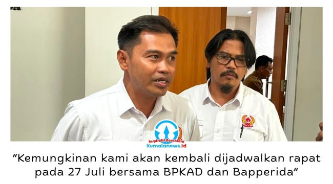 Bendahara KONI Kota Samarinda, Nur Zaid, menyampaikan kesiapan kontingen menghadapi Porprov Kalimantan Timur 2026 dalam audiensi bersama Komisi IV DPRD Kota Samarinda di Ruang Rapat Gabungan Lantai 1 DPRD Kota Samarinda, Senin (20/7/2026).