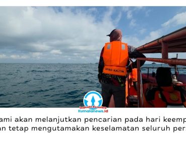Tim SAR Gabungan memperluas area pencarian nelayan hilang, Hasriarto (37), di Perairan Muara Berau, Muara Badak, Kutai Kartanegara, pada hari ketiga operasi, Minggu (19/7/2026). Foto: Basarnas Kaltm.