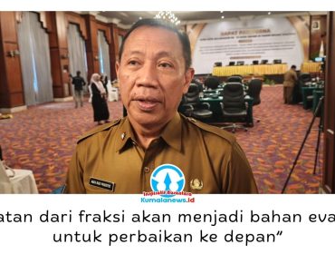 Sekretaris Daerah Kota Balikpapan, Agus Budi Prasetyo, menegaskan Pemkot Balikpapan siap menindaklanjuti masukan fraksi-fraksi DPRD terhadap Raperda Pertanggungjawaban Pelaksanaan APBD 2025 sebagai bahan evaluasi untuk meningkatkan tata kelola pemerintahan dan pembangunan daerah. Foto: M Hilmansyah.