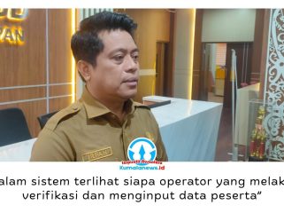 Kepala Disdikbud Kota Balikpapan, Irfan Taufik, memberikan keterangan terkait penguatan sistem pengawasan pelaksanaan Sistem Penerimaan Murid Baru (SPMB) 2026 melalui verifikasi berlapis terhadap seluruh data calon peserta didik guna menjamin proses penerimaan berlangsung transparan, akuntabel, dan bebas dari praktik kecurangan. Foto: M Hilmansyah.