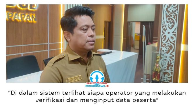 
 Kepala Disdikbud Kota Balikpapan, Irfan Taufik, memberikan keterangan terkait penguatan sistem pengawasan pelaksanaan Sistem Penerimaan Murid Baru (SPMB) 2026 melalui verifikasi berlapis terhadap seluruh data calon peserta didik guna menjamin proses penerimaan berlangsung transparan, akuntabel, dan bebas dari praktik kecurangan. Foto: M Hilmansyah.