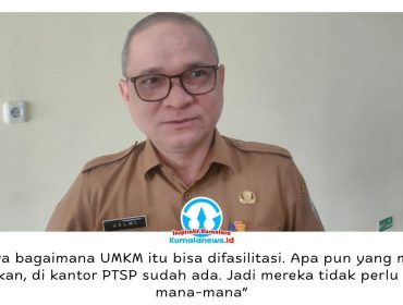 Kepala DPMPTSP Kota Balikpapan, Hasbullah Helmi, menjelaskan pelayanan perizinan terpadu satu pintu memudahkan pelaku UMKM mengurus berbagai dokumen usaha dalam satu lokasi. Foto: M Hilmansyah.