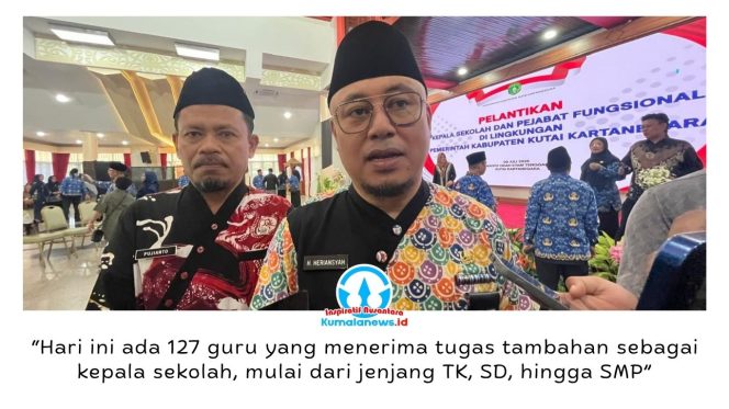 
 Kepala Disdikbud Kukar, Heriansyah, menjelaskan pelantikan kepala sekolah jenjang TK, SD, dan SMP menjadi bagian dari upaya Pemkab Kukar mengurangi kekosongan jabatan serta memperkuat tata kelola pendidikan di daerah. Foto: Fairuzzabady.