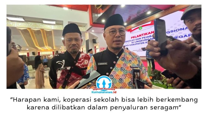 
 Kepala Disdikbud Kukar, Heriansyah, menjelaskan bantuan BOS Seragam disalurkan melalui sekolah dan didistribusikan kepada siswa lewat koperasi sekolah guna memperlancar penyaluran sekaligus memperkuat peran koperasi sekolah. Foto: Fairuzzabady.