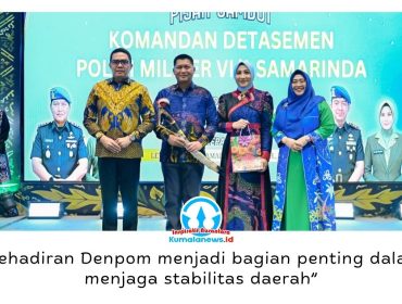 Wali Kota Samarinda, Andi Harun, menghadiri acara pisah sambut Komandan Denpom VI/1 Samarinda di Hotel Mercure Samarinda, Kamis (9/7/2026). Ia menegaskan sinergi Denpom menjadi bagian penting dalam menjaga stabilitas keamanan dan mendukung pembangunan daerah. Foto: Ali Humas Pemkot Samarinda.