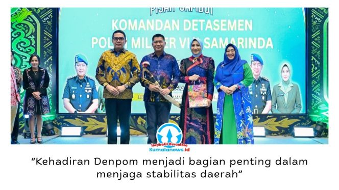 
 Wali Kota Samarinda, Andi Harun, menghadiri acara pisah sambut Komandan Denpom VI/1 Samarinda di Hotel Mercure Samarinda, Kamis (9/7/2026). Ia menegaskan sinergi Denpom menjadi bagian penting dalam menjaga stabilitas keamanan dan mendukung pembangunan daerah. Foto: Ali Humas Pemkot Samarinda.
