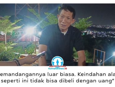 Aktivis Lingkungan Gunung Lingai, Nurdin, menilai Tebing Lonceng memiliki potensi besar sebagai destinasi wisata alam dan mendorong pengembangannya dilakukan melalui kolaborasi antara pemerintah, masyarakat, dan pemilik lahan. Foto: Yana Ashari.