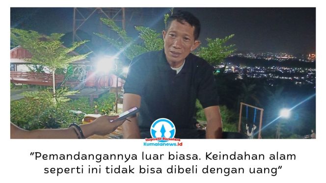 
 Aktivis Lingkungan Gunung Lingai, Nurdin, menilai Tebing Lonceng memiliki potensi besar sebagai destinasi wisata alam dan mendorong pengembangannya dilakukan melalui kolaborasi antara pemerintah, masyarakat, dan pemilik lahan. Foto: Yana Ashari.