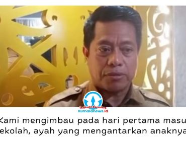 Kepala Dinas Pendidikan dan Kebudayaan (Disdikbud) Kota Balikpapan, Irfan Taufik, menjelaskan seluruh sekolah di Kota Balikpapan telah diminta menyosialisasikan Gerakan Ayah Mengantar Anak Sekolah (GAMAS) kepada para orang tua menjelang hari pertama masuk sekolah tahun ajaran baru. Foto: M Hilmansyah.
