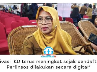Kepala Disdukcapil Kota Balikpapan, Tirta Dewi, memberikan keterangan, Selasa (14/7/2026). Uji coba pendaftaran Perlindungan Sosial (Perlinsos) secara digital mendorong peningkatan aktivasi Identitas Kependudukan Digital (IKD) di Balikpapan hingga mencapai sekitar 15 persen atau 80 ribu penduduk. Foto: M Hilmansyah.