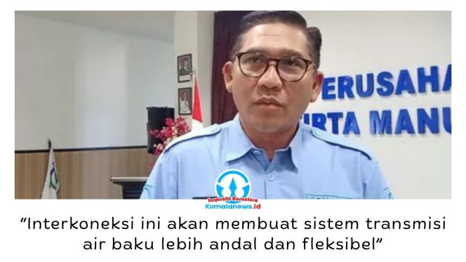 
 Direktur Operasional PTMB, Ir. Ali Rachman AS, ST., MT., menjelaskan interkoneksi pipa transmisi air baku dilakukan untuk memperkuat infrastruktur dan meningkatkan keandalan layanan air bersih di Kota Balikpapan. Foto: M Hilmansyah.
