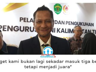 Ketua Harian KONI Kaltim sekaligus Direktur Utama PT Bara Kaltim Sejahtera (BKS), Nidya Listiyono, menyampaikan komitmen kepengurusan baru KONI Kaltim periode 2026–2030 untuk segera menyusun program kerja dan evaluasi demi mewujudkan target Kalimantan Timur menjadi juara olahraga nasional. Foto: Yana Ashari.