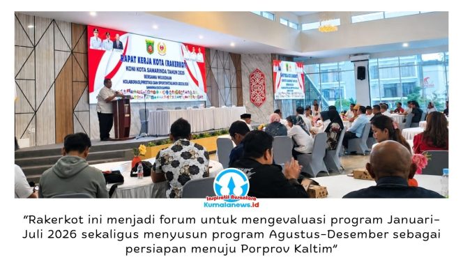 
 Ketua Panitia Pelaksana Rakerkot KONI Balikpapan, Said Idris, menyampaikan laporan pelaksanaan kegiatan yang merupakan amanat AD/ART KONI sebagai forum evaluasi serta penyusunan program kerja organisasi. Foto: Yana Ashari.