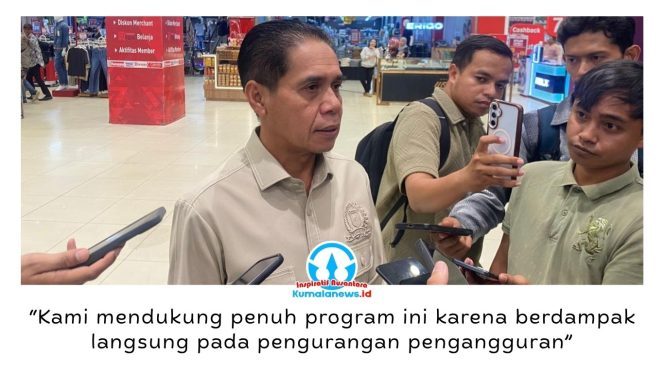 
 Ketua DPRD Kota Samarinda Helmi Abdullah mengapresiasi penyelenggaraan Mahakam Job Fair 2026 sebagai wujud sinergi pemerintah dan dunia usaha dalam memperluas peluang kerja bagi masyarakat. Foto: Devi.