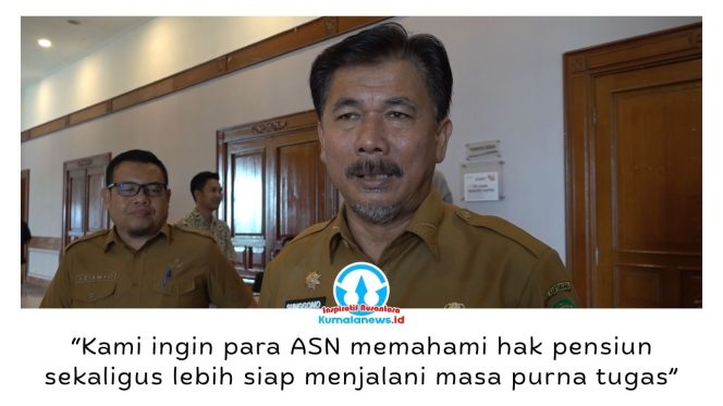 
 Sekretaris Daerah (Sekda) Kutai Kartanegara, Sunggono, mengatakan sosialisasi Program Taspen merupakan bentuk komitmen Pemkab Kukar dalam membekali ASN yang akan memasuki masa pensiun agar memahami hak-haknya serta lebih siap menjalani masa purna tugas. Foto: CS.