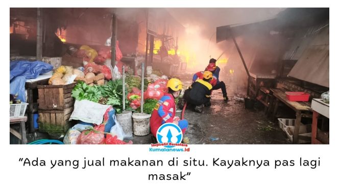 
 Kebakaran hebat melanda Pasar Sepinggan, Balikpapan Selatan, Jumat (31/7/2026) pagi. Kobaran api menghanguskan puluhan kios pedagang dan memicu kepanikan saat aktivitas perdagangan baru dimulai. Foto: M Hilmansyah.