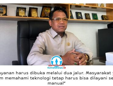 Ketua Komisi I DPRD Kota Samarinda, Samri Saputra, menegaskan digitalisasi pelayanan publik harus tetap menjamin akses bagi masyarakat yang belum terbiasa menggunakan teknologi. Foto: Yana Ashari.