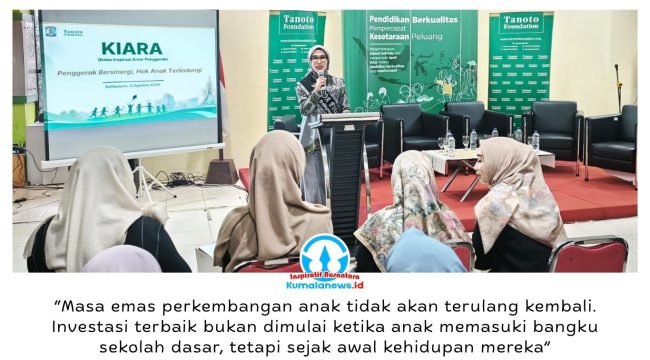 Bunda PAUD Kota Balikpapan, Hj. Nurlena Rahmad Mas'ud, SE., menegaskan pentingnya pola asuh sejak usia dini sebagai fondasi utama dalam membentuk karakter dan kualitas generasi masa depan. Foto: M Hilmansyah.
