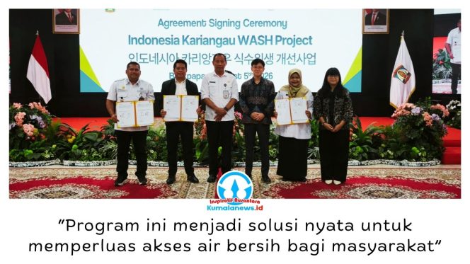 
 Pemkot Balikpapan bersama Posco International, PT AGPA Refinery Complex, dan Yayasan Gugah Nurani Indonesia menandatangani kerja sama Indonesia Kariangau WASH Project yang disaksikan CEO Posco International Kye In Lee serta Penjabat Sekretaris Daerah Kota Balikpapan Agus Budi Prasetyo. Foto: M Hilmansyah.