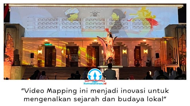 
 Ratusan warga memadati halaman UPTD Museum Negeri Mulawarman, Tenggarong, untuk menyaksikan pertunjukan Video Mapping yang menghidupkan kembali Legenda Putri Karang Melenu melalui perpaduan cahaya, animasi, musik, dan teknologi digital, Kamis (6/8/2026) malam. Foto: Tim Media Museum Mulawarman.