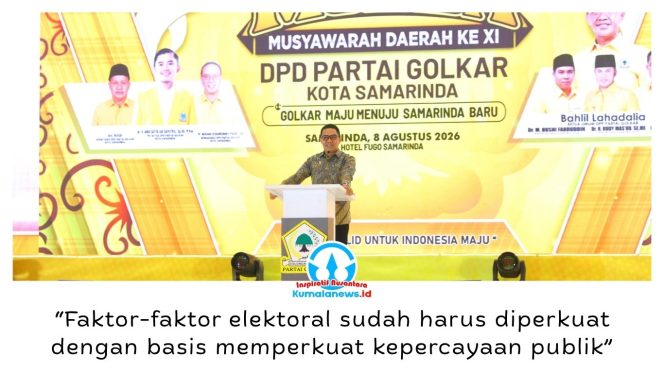 
 Wali Kota Samarinda Andi Harun mengingatkan partai politik agar tak hanya hadir saat membutuhkan suara, tetapi konsisten membangun kepercayaan publik melalui kerja nyata. Foto: Yana Ashari.
