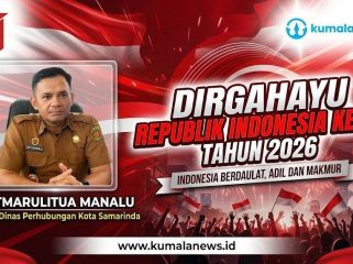 Kepala Dishub Kota Samarinda, Hotmarulitua Manalu, menilai makna “adil” dalam tema HUT ke-81 RI adalah pemenuhan hak dan kesempatan sesuai kebutuhan serta porsi masing-masing. Foto dan Grafis: Yana Ashari – Kumalanews.id.