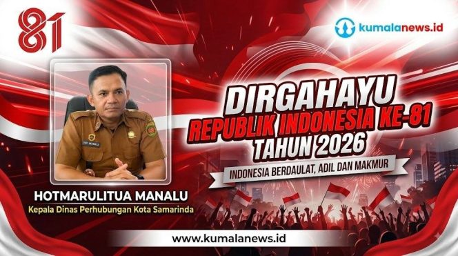 
 Kepala Dishub Kota Samarinda, Hotmarulitua Manalu, menilai makna “adil” dalam tema HUT ke-81 RI adalah pemenuhan hak dan kesempatan sesuai kebutuhan serta porsi masing-masing. Foto dan Grafis: Yana Ashari – Kumalanews.id.