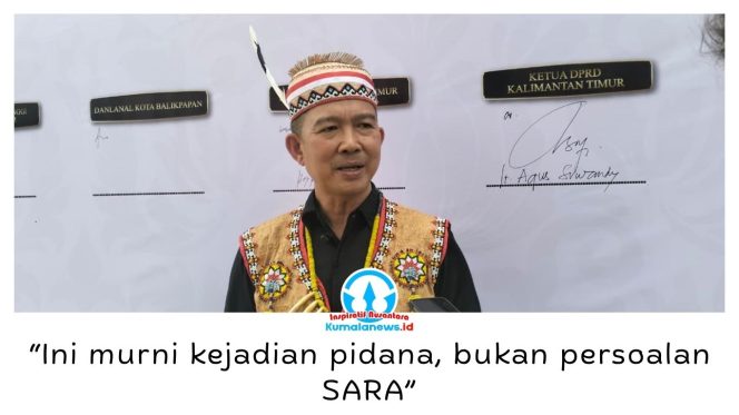 
 Ketua Umum DAD Kalimantan Timur, Viktor Yuan, mengimbau masyarakat, tokoh adat, dan tokoh masyarakat di Kecamatan Tabang, Kukar, bersama-sama menjaga keamanan, persatuan, dan kondusivitas wilayah pascaterjadinya tindak pidana. Foto: Yana Ashari.
