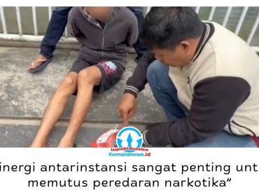 Subdit II Ditresnarkoba Polda Kaltim mengamankan tersangka narkotika berinisial AN (37), warga Kukar, di Jalan Pupuk Utara III, Kelurahan Damai Bahagia, Balikpapan Selatan, Kamis (13/8/2026). Foto: M Hilmansyah.