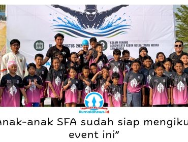Swim & Dive First Academy (SFA) Samarinda menurunkan para atletnya dalam Kebun Ndesa Open Fun Swimming 2026 di Kolam Renang Agrowisata Kebun Ndesa, Samarinda Utara, Sabtu (15/8/2026). Foto: Yana Ashari.