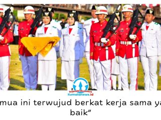 Suasana khidmat Upacara Penurunan Bendera dalam rangka HUT ke-81 Kemerdekaan RI di Ibu Kota Nusantara, diikuti jajaran Otorita IKN, tamu undangan, dan masyarakat, Senin (17/8/2026). Foto: Humas Otorita Ibu Kota Nusantara.