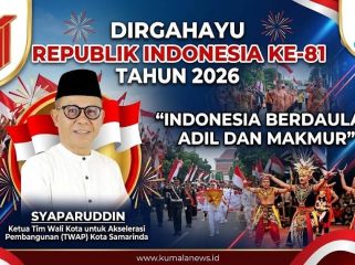 Ketua TWAP Samarinda Syaparuddin mengajak masyarakat menjadikan HUT ke-81 RI sebagai momentum memperkuat persatuan, nasionalisme, dan kontribusi nyata bagi bangsa. Grafis: Kumalanews.id.