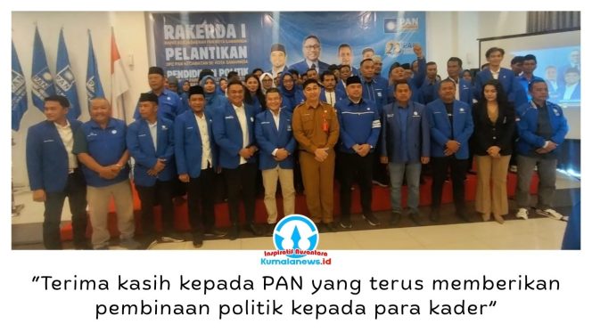 
 Kepala Kesbangpol Kota Samarinda, Yosua Laden, mengapresiasi pelaksanaan Rakerda I sekaligus pelantikan DPC PAN se-Kota Samarinda di Amaris Hotel, Selasa (18/8/2026). Foto: Kesbangpol Samarinda.