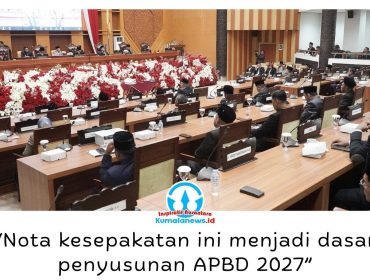 Pemerintah Kota Samarinda bersama DPRD Kota Samarinda menyepakati KUA-PPAS Tahun Anggaran 2027 sebagai dasar penyusunan APBD 2027. Nota kesepakatan tersebut dibacakan Plt. Sekretaris DPRD Kota Samarinda, Eddy Syahrani, dalam Rapat Paripurna DPRD Masa Persidangan II Tahun 2026 di Ruang Rapat Paripurna Lantai 2 DPRD Samarinda, Jumat (14/8/2026). Foto: Humas Pemkot.