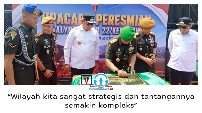 
 Pangdam VI/Mulawarman Mayjen TNI Krido Pramono meresmikan Satuan Yonarmed 22/Kesumawira di Kutai Kartanegara, Rabu (19/8/2026). Foto: Indirwan.