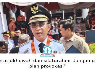 Wali Kota Balikpapan Rahmad Mas’ud mengimbau masyarakat tetap tenang dan tidak mudah terprovokasi menyusul beredarnya video pembentangan Bendera Borneo Raya di salah satu flyover di Samarinda saat momentum HUT ke-81 Kemerdekaan RI. Ia mengajak masyarakat menyikapi isu tersebut secara bijak serta menjaga persatuan dan kerukunan antarwarga. Foto: M Hilmansyah.