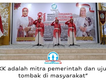 Ketua TP PKK Kota Balikpapan, Nurlena Rahmad Mas’ud, mengatakan kegiatan tersebut menjadi momentum bagi para kader untuk mempererat kebersamaan sekaligus memperkuat peran PKK dalam pembangunan keluarga dan masyarakat. Foto: M Hilmansyah.