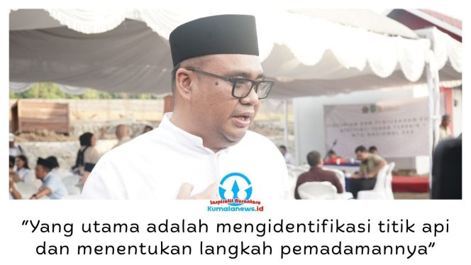 
 Bupati Kukar Aulia Rahman Basri mengatakan, penanganan karhutla dilakukan secara terpadu melalui koordinasi BPBD Kukar, instansi kehutanan, dan BNPB, diawali dengan identifikasi titik api untuk menentukan langkah pemadaman yang tepat. Foto: Fairuzzabady.