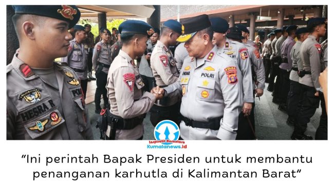 Sebanyak 190 personel Pasukan Brimob II Korbrimob Polri diberangkatkan dari Bandara Internasional Sultan Aji Muhammad Sulaiman (SAMS) Sepinggan, Balikpapan, menuju Kalimantan Barat untuk membantu penanganan karhutla melalui Operasi Aman Nusa II, Senin (24/8/2026). Foto: M Hilmansyah.