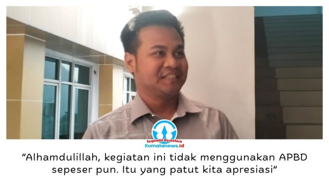 
 Anggota DPRD Kota Samarinda, Romadhony Putra Pratama (Doni), mengapresiasi rangkaian HUT ke-81 Kemerdekaan RI di DPRD Samarinda yang berlangsung meriah tanpa menggunakan APBD. Hal itu disampaikan Doni usai rapat pimpinan DPRD, Rabu (26/8/2026). Foto: Yana Ashari.