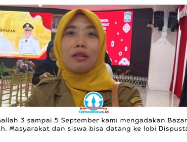 Kepala Dispustakar Kota Balikpapan, Neny Dwi Winahyu, mengatakan Bazar Buku Murah menjadi momentum memperluas akses bacaan sekaligus memperkenalkan perpustakaan sebagai ruang belajar dan pusat informasi bagi masyarakat. Foto: M Hilmansyah.
